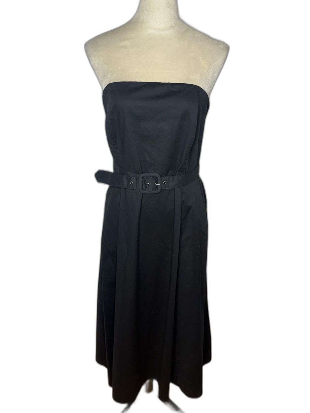 Joie Black Strapless Belted Midi Dress - Size 8